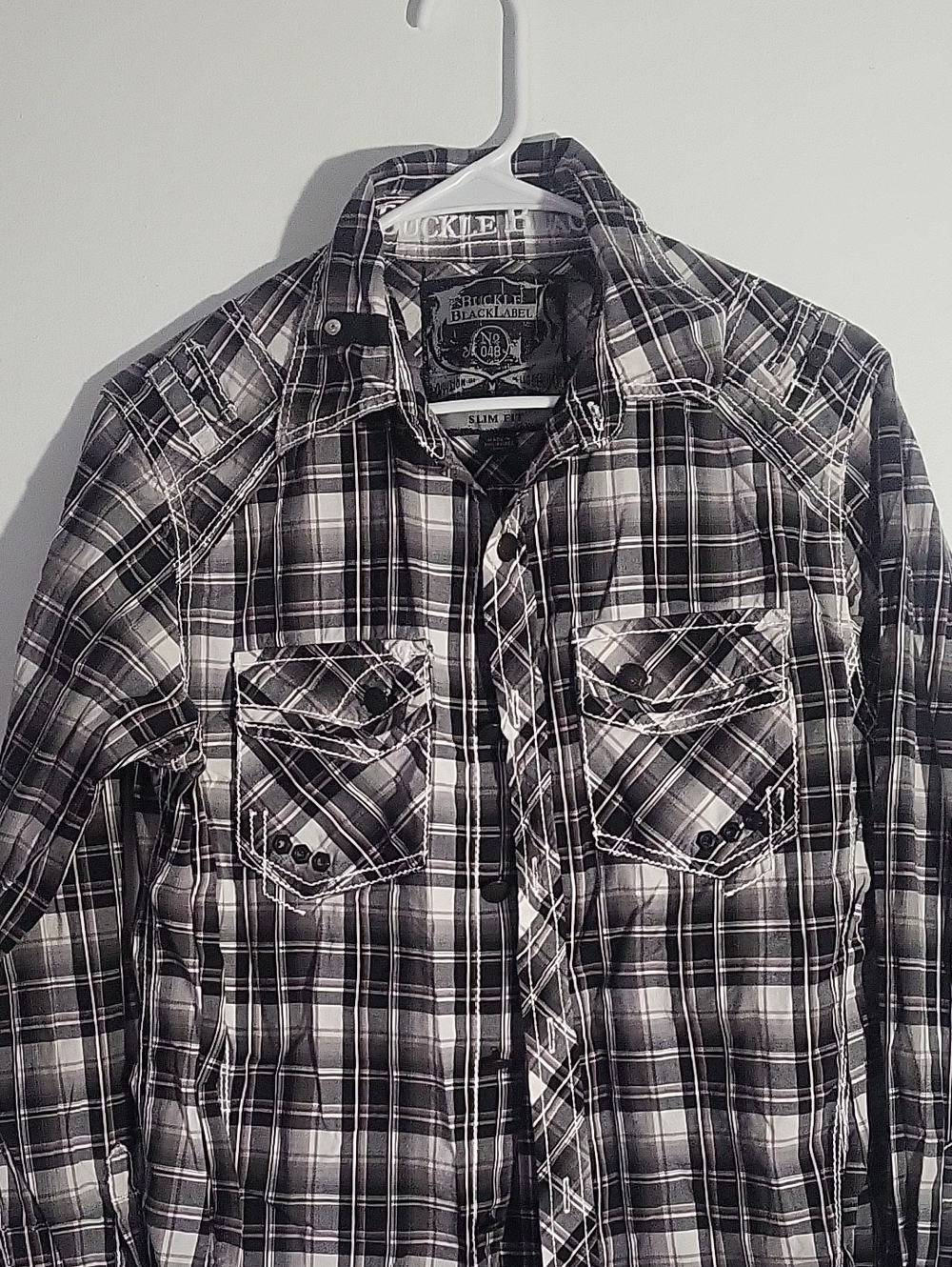 Black Label Slim Fit Plaid Shirt size S
